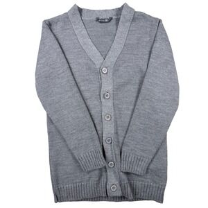 RNT 23 Mens Grey Button Front V-Neck Knit Cardigan Sweater Size S Art 6419-1